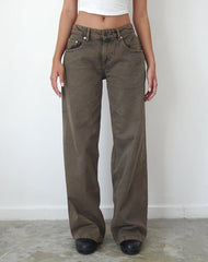 Roomy Extra Wide Low Rise Jeans in Dark Black Sand