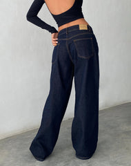 Roomy Extra Wide Low Rise Jeans in Indigo