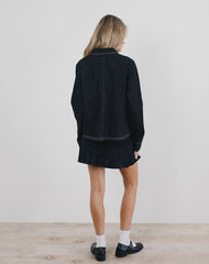 Rosdi Bow Embellished Jacket in Dark Indigo