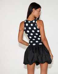 Hojiso Puffball Mini Skirt in Black