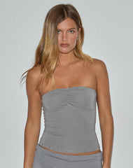 Ruki Bandeau Top in Rayon Jersey Grey