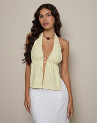 Ryoma Top in Broderie Flower Lace Lemon