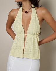 Ryoma Top in Broderie Flower Lace Lemon