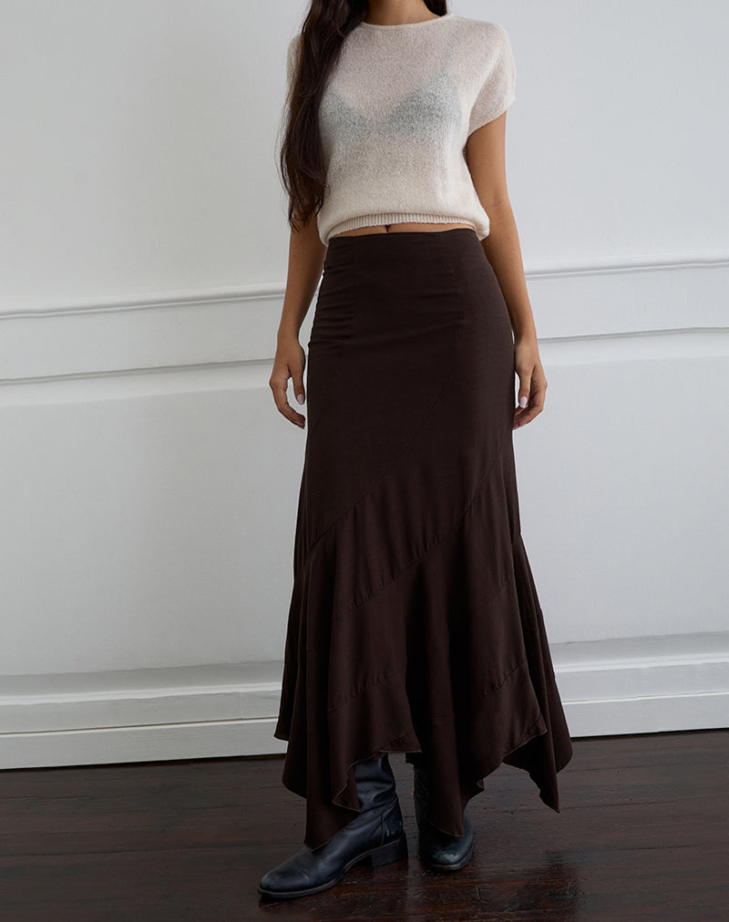 Rombe Maxi Skirt in Bitter Chocolate