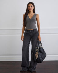 Salpa Plunge Top in Tailoring Charcoal