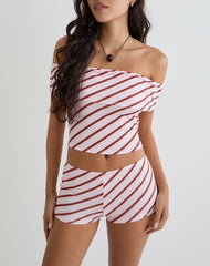 Ciana Hot Pants in Diagonal Stripe Pink