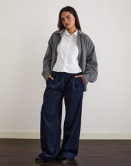 Sasiya Waistband Trouser in Cord Navy