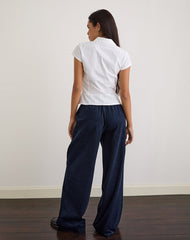 Sasiya Waistband Trouser in Cord Navy