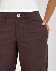 Saucy Trousers in Linen Deep Mahogany