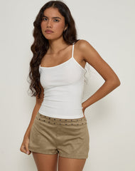 Saumya Hot Pant in Faux Suede Mushroom Grey