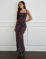 Sayidan Maxi Dress in Garden Floral Blue Grey