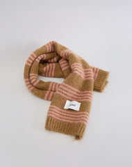 Scarf in Knit Pink Stripe Brushed Wool