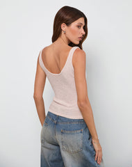 Sepai Vest Top in Dispersed Sequin Pink