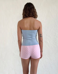 Eunia Micro Shorts in Mini Floral Terry Pink