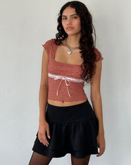 Sherine Lace Top in Withered Rose