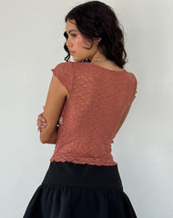 Sherine Lace Top in Withered Rose