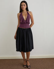 Sherlyn Halter Top in Cupro Deep Purple