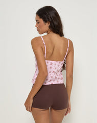Shiroy Top in Floral Romance Pink