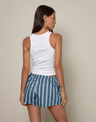 Sibo Short in Poplin Formal Stripe Navy