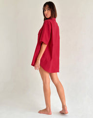 Smith Oversized Shirt in Adrenaline Red