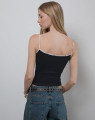 Solani Top in Black with Bambi Animal Binding
