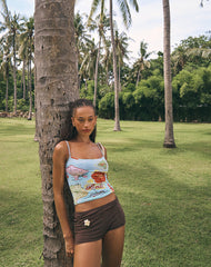 Eunia Micro Shorts in Deep Mahogany