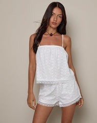 Strapa Cami Top in Broderie Ivory