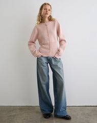 Subra Long Sleeve Cardigan in Pink