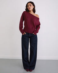 Suena Asymmetric Jumper in Wine
