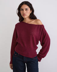 Suena Asymmetric Jumper in Wine