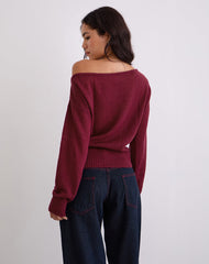 Suena Asymmetric Jumper in Wine