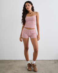 Sunala Cami Top in Stripe Rib Pink and Lilac