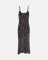 Sunita Maxi Dress in Flower Chiffon Brown