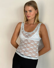 Tahoa Top in Orchid Lace Light Blue