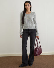 Talira Cardigan in Knit Dark Grey Marl