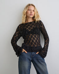 Tate Jumper in Metallic Black