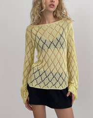 Tate Jumper in Metallic Lemon
