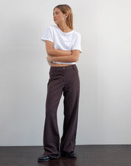 Tatina Smart Trouser in Brown Pinstripe Tailoring