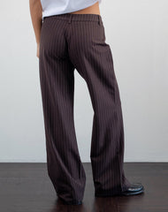 Tatina Smart Trouser in Brown Pinstripe Tailoring