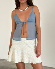 Tezza Cami Top in Light Blue Glitter