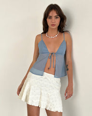 Tezza Cami Top in Light Blue Glitter