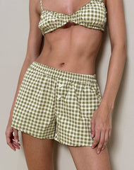 Laboxe Shorts in Olive Gingham
