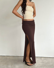 Venah Rayon Maxi Skirt in Bitter Chocolate