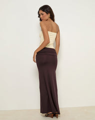 Venah Rayon Maxi Skirt in Bitter Chocolate