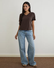 Viman Top in Jersey Chocolate