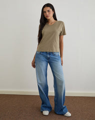 Viman Top in Jersey Khaki