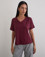 Viman Top in Jersey Maroon