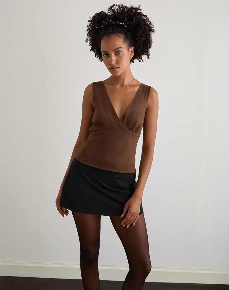 Vishata Top in Suede Brown