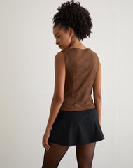 Vishata Top in Suede Brown