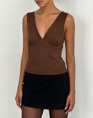 Vishata Top in Suede Brown